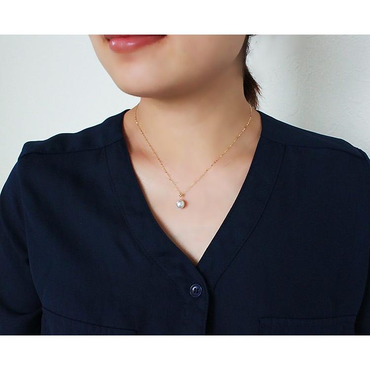 アコヤ真珠 8-8.5mm&8.5-9mm ナチュラルブルー 真珠 ネックレス K18