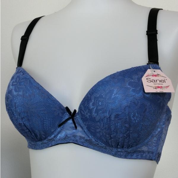 E75-L F70-M F75-L F80-L】Sanei ブラジャー＋レースショーツ 青 0591