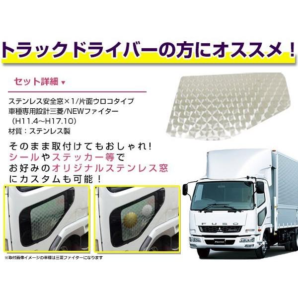 三菱 ふそう ベストワンファイター NEWファイター 安全窓 片面 ウロコ