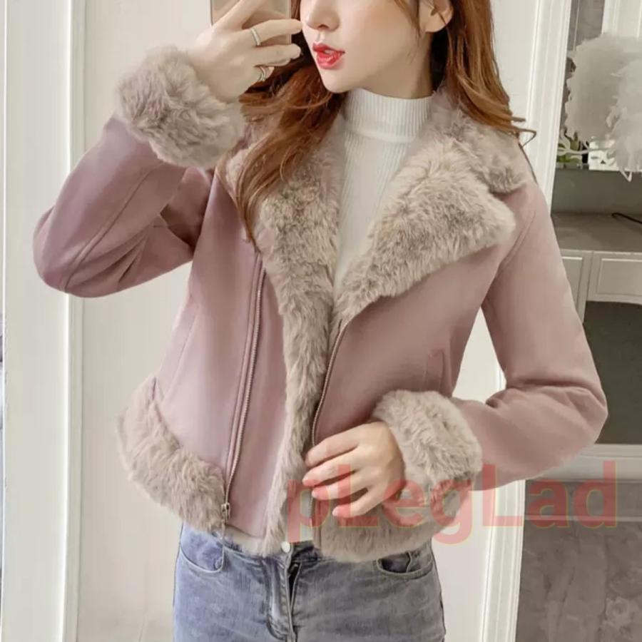 ライダースジャケット ファージャケット レディース アウター ショート