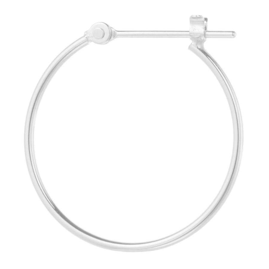 フープピアス K14WG 14金 ホワイトゴールド 華奢 ビッグフープ 大きめ