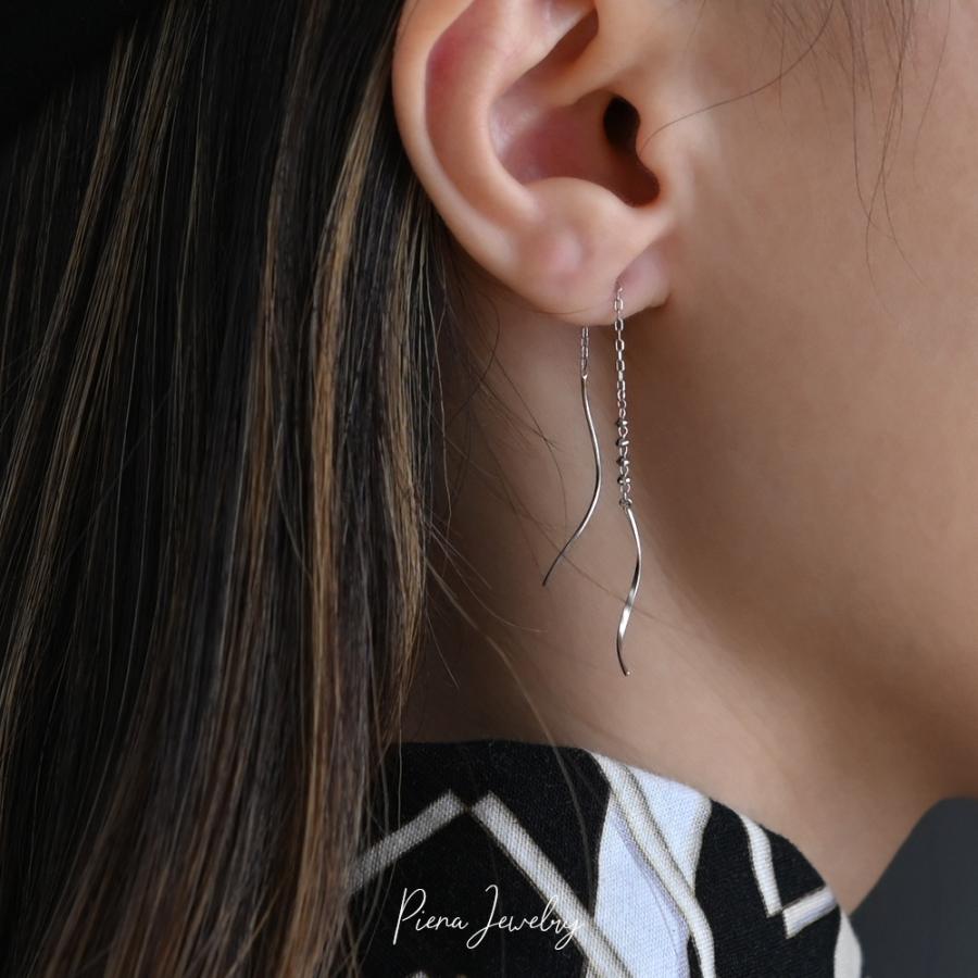 プラチナ900 アメリカンピアス ロングチェーン Pt900 シルバー 軽量 両