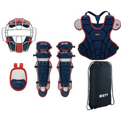 ゼット（ZETT） 一般軟式キャッチャー防具4点セット （2964）ネイビー