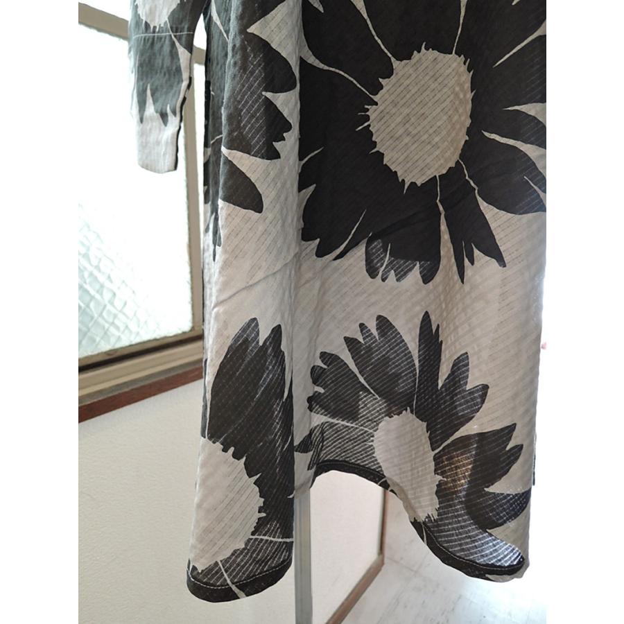 花柄 チュニック ワンピース ひまわり柄 大人ワンピース コットン