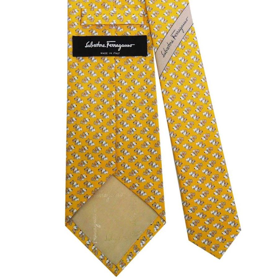 FERRAGAMO（フェラガモ） ネクタイ 702640 イエロー系 犬 ドッグ