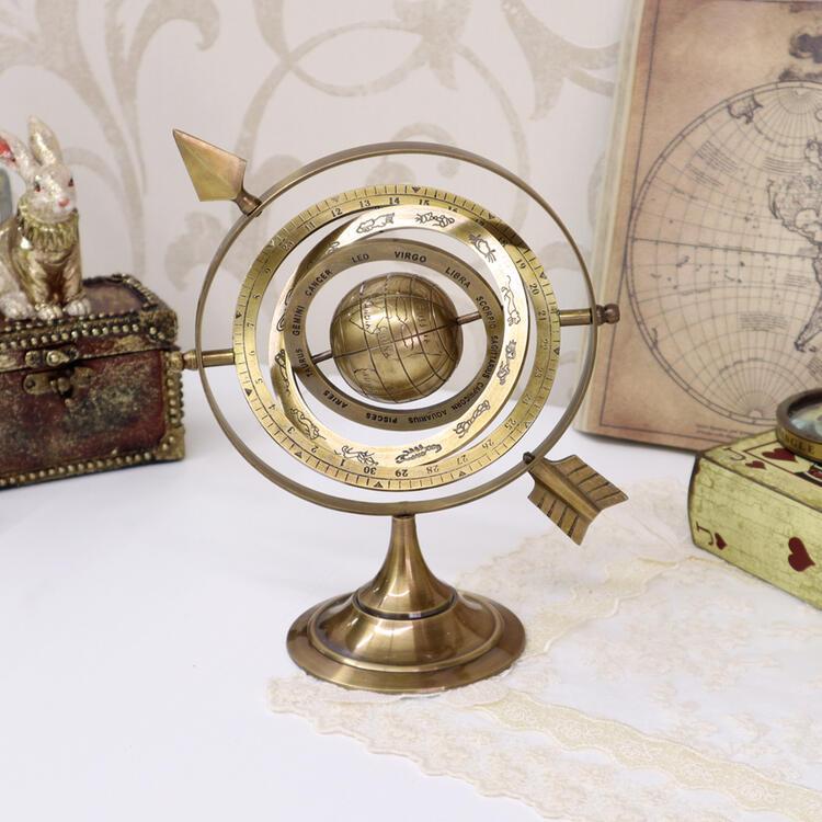 真鍮製 天球儀 アンティークゴールド インテリア オブジェ クラシック