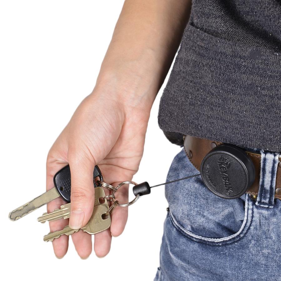 KEY-BAK（キーバック） キーホルダー 回転式 キーリール 巻取り式