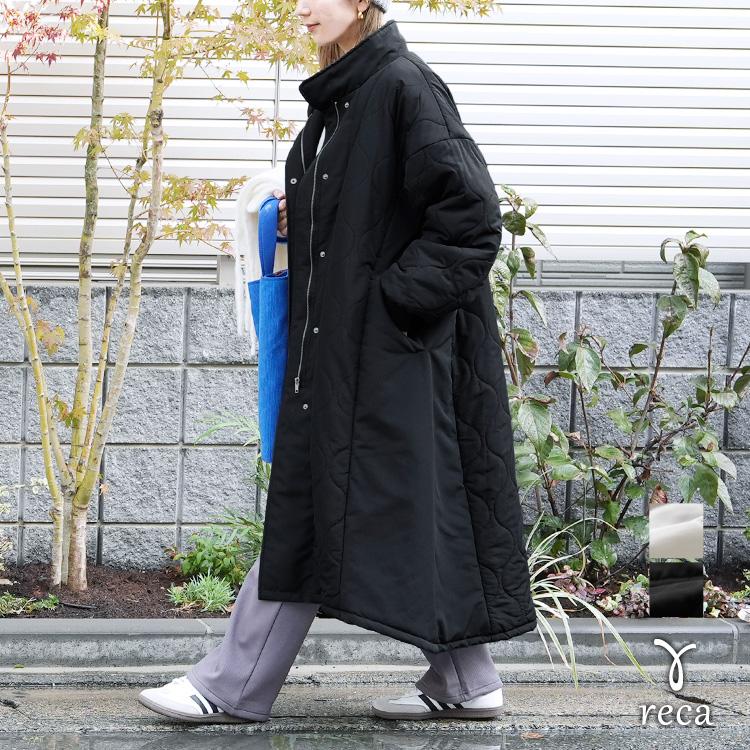 reca（レカ） キルト切替スタンドネックロングコート y8128 レディース