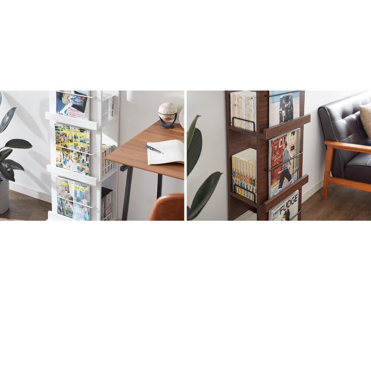 マガジンラック ラック 本棚 ディスプレイラックキャスター付き 棚 本