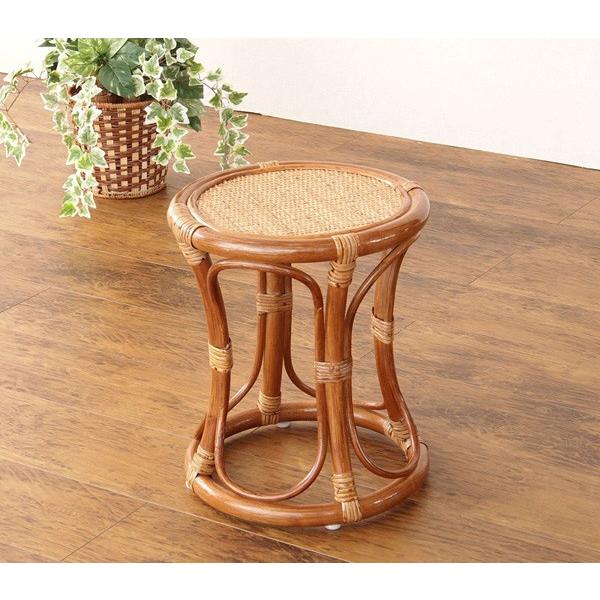 ラタン スツール HR(ブラウン) 籐家具 インテリア イス 椅子 チェア 籐