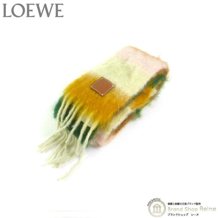 LOEWE（ロエベ） ウール モヘア ストライプ スカーフ ロング マフラー