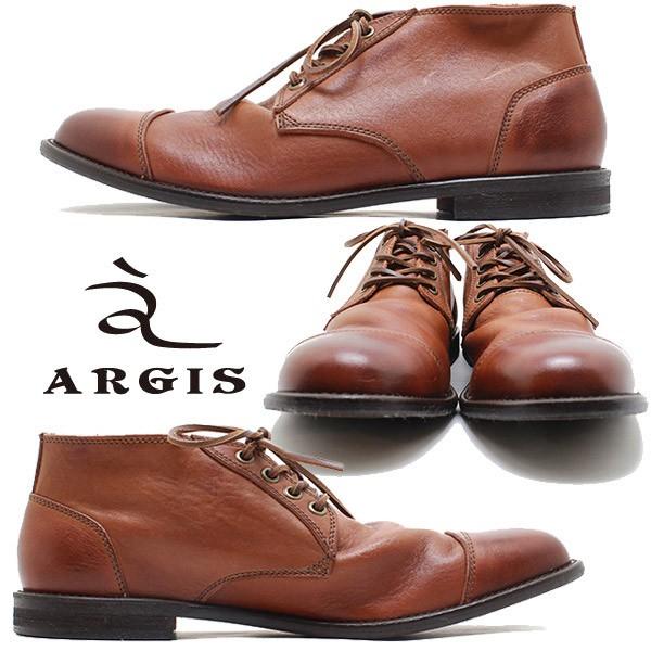 ARGIS（アルジス） 12103 上質レザー・チャッカブーツ ブラウン メンズ