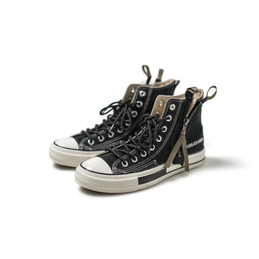 全品送料無料 tsb サイドジップ キャンバススニーカー ハイカット 汚し