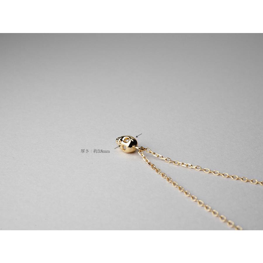 スカル ネックレス レディース 18K ダイヤモンド ドクロ ガイコツ