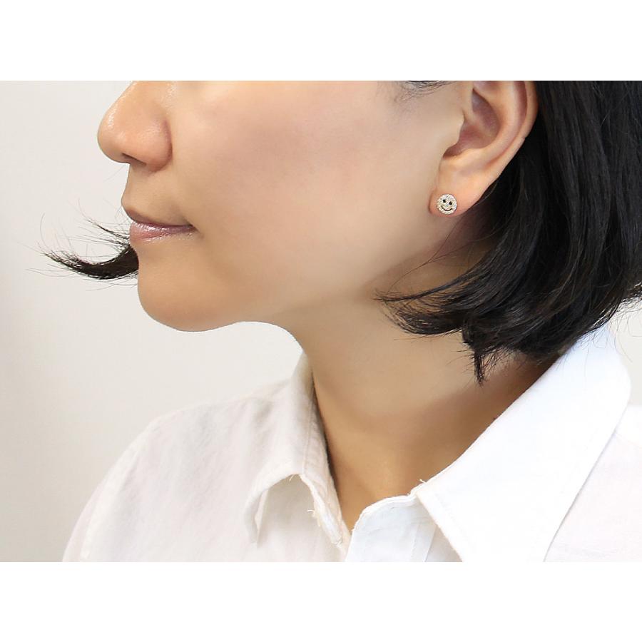 ピアス 18K スマイル パヴェ ダイヤモンド 片耳販売 ニコちゃん