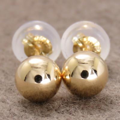 K18 丸玉 5mm スタッドピアス 地金 18金 シンプル レディース 軸太 0.9
