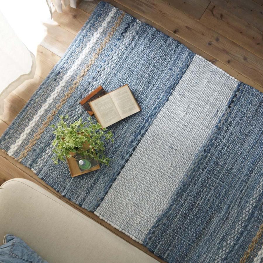 グラムスタイル デニムラグ ラグ ラグマット おしゃれ 長方形 1.5畳