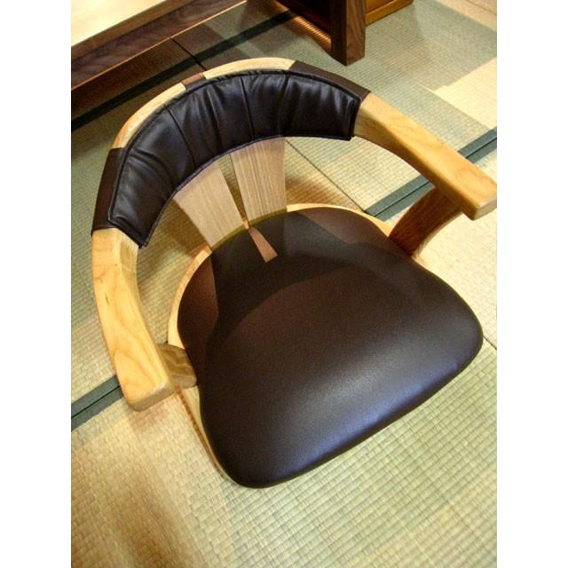 回転座椅子 ロータイプ 座椅子 タモ材 モダン 和モダン : 手づくり家具
