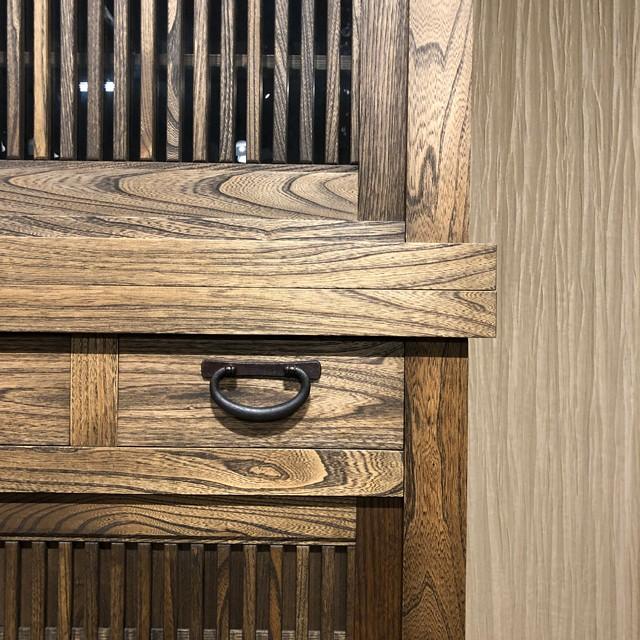 水屋箪笥 茶箪笥 食器棚 和家具 民芸調家具 アンティーク タモ無垢