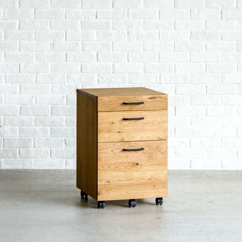 サイドワゴン デスクワゴン キャスター付き 木製 デスクサイドワゴン