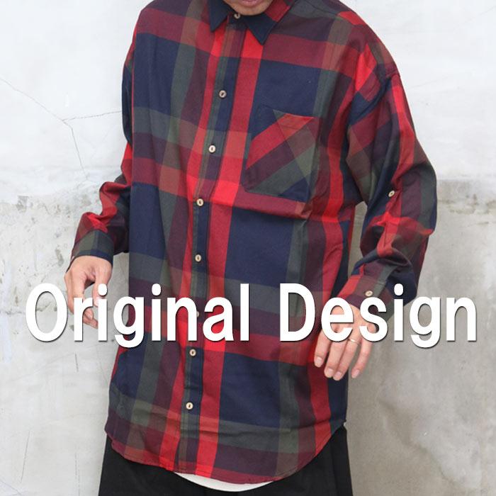 チェック柄シャツ ビッグシャツ カジュアルシャツ [M便 1/1] シャツ