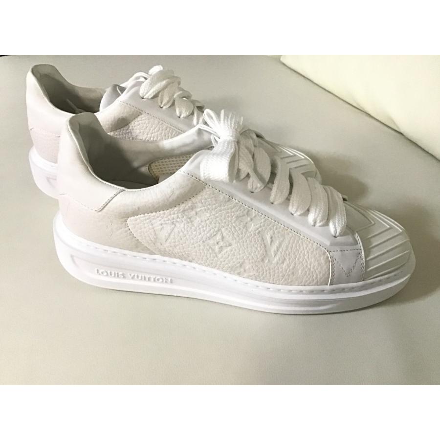 ルイヴィトン モノグラムレザータイプ 白スニーカー 未使用品 8 1/2