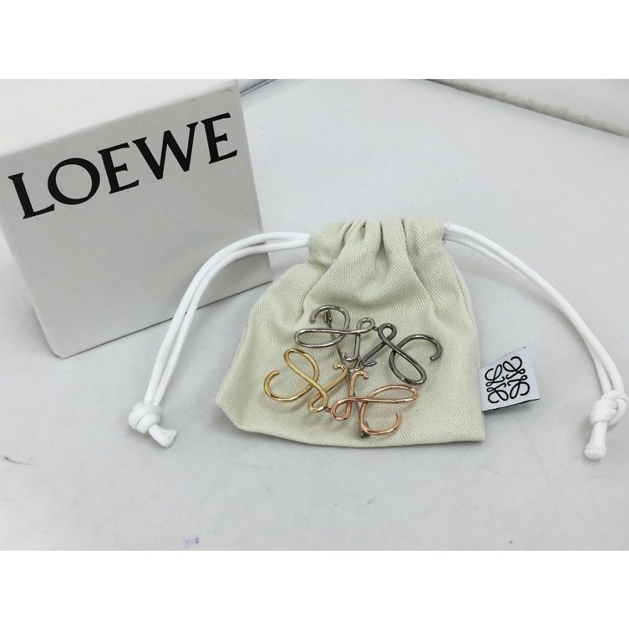 ロエベ LOEWE アナグラム ブローチ ピンクゴールド/ゴールド/マルチ