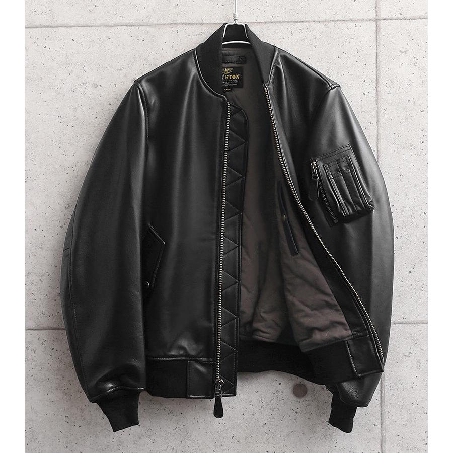HOUSTON（ヒューストン） 8191 シープスキン レザー MA-1 フライト