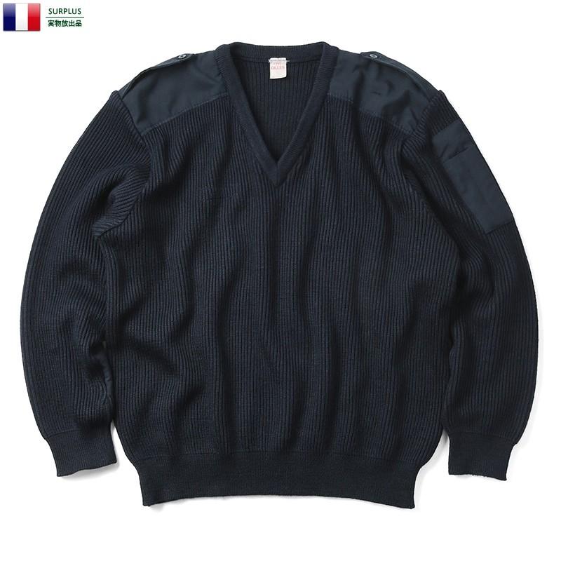 MILITARY（ミリタリー） 実物 USED フランス軍 AIR FORCE Vネック