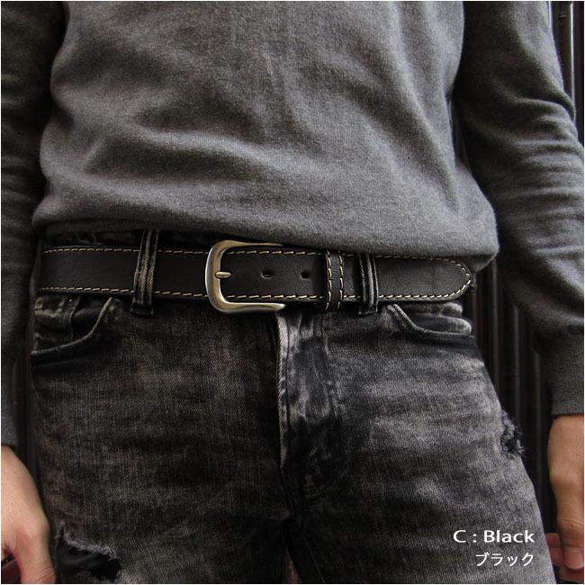 栃木レザー ベルト 本革 メンズ レザーベルト ダークブラウン