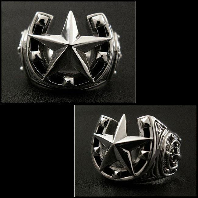 シルバーリング ホースシュー 馬蹄 蹄鉄 U字型リング 指輪 シルバー925