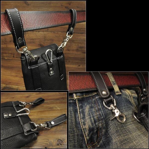 ベルトポーチ 本革 バイカー ライダーズ ウエストバッグ ウエスト