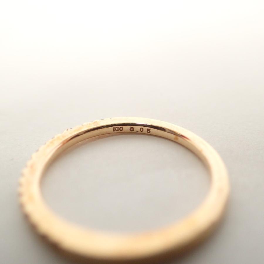 agete（アガット） 美品 K10 ダイヤモンド 0.05ct ハーフエタニティ