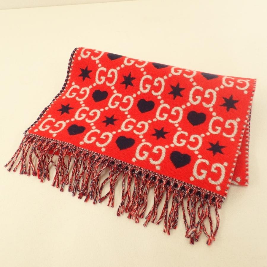 GUCCI（グッチ） 美品 601176 3G200 6468 GG/ハート/スター柄 ウール