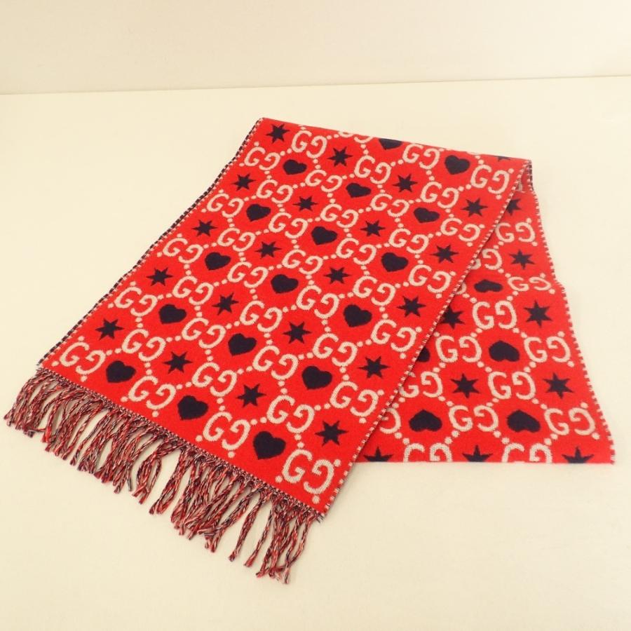 GUCCI（グッチ） 美品 601176 3G200 6468 GG/ハート/スター柄 ウール