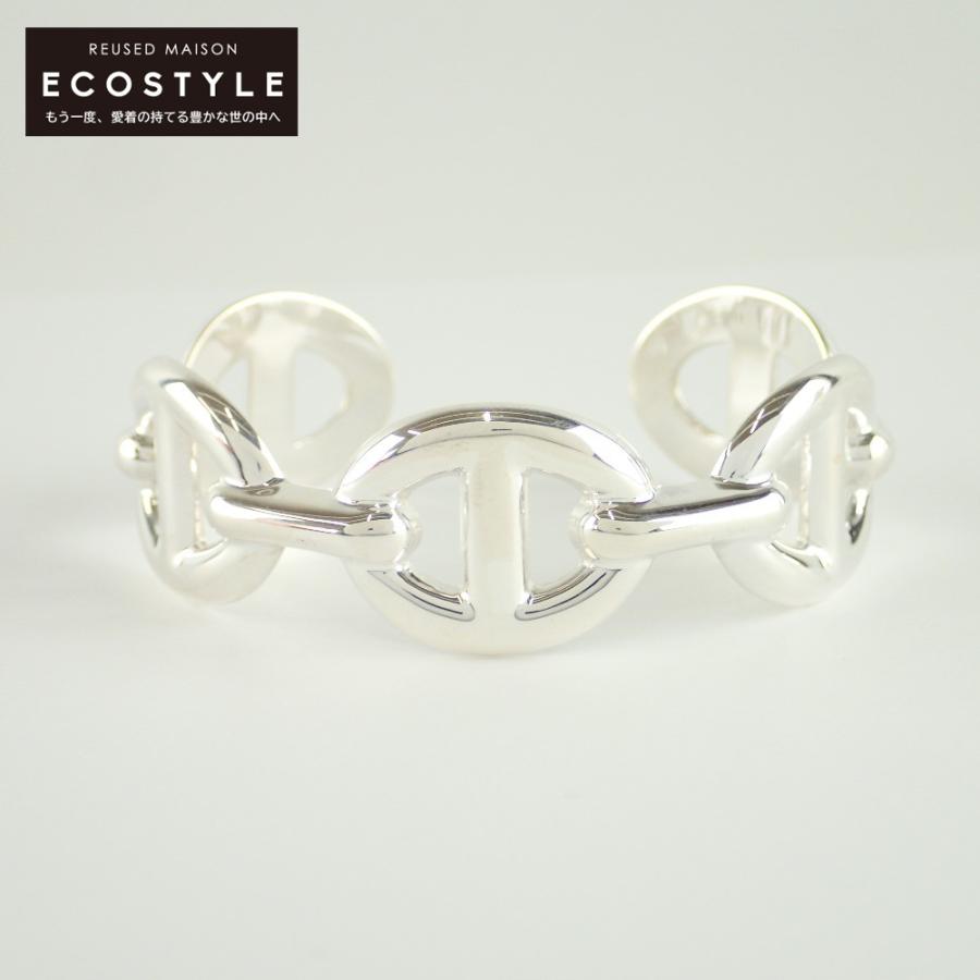 美品/ HERMES エルメス 925 シェーヌダンクル アンシェネGM バングル