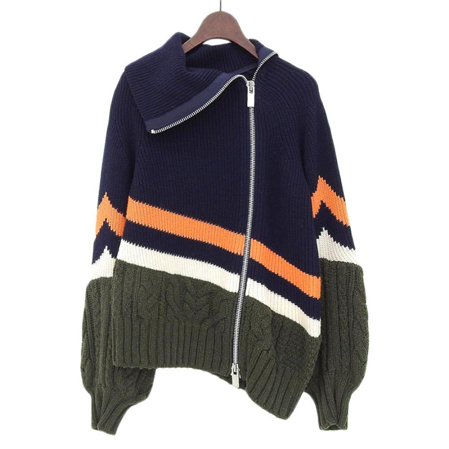 sacai（サカイ） アシンメトリー ダブルジップ ニット トップス