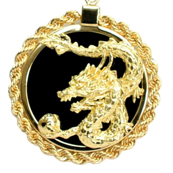 tomatosarada（トマトサラダ） K18 18金 オニキス 龍 ペンダントトップ