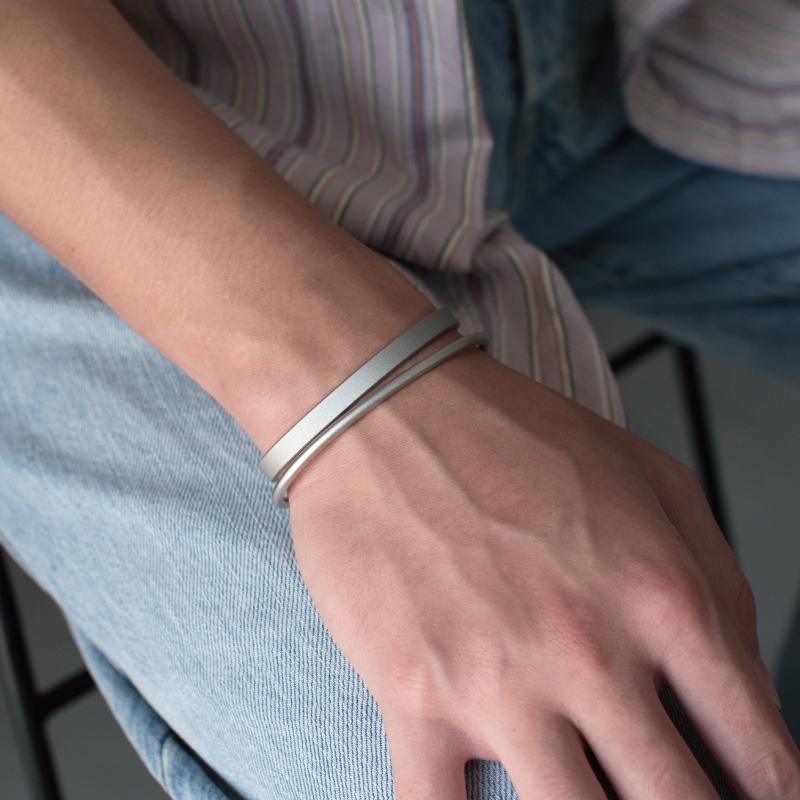 バングル2本セット ブレスレット メンズ シルバー レディース