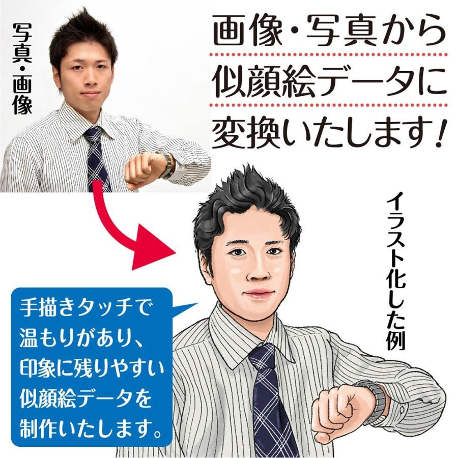 似顔絵付き名刺デザイン｜マーカー風｜1名様用｜紙厚180kg（はがきの