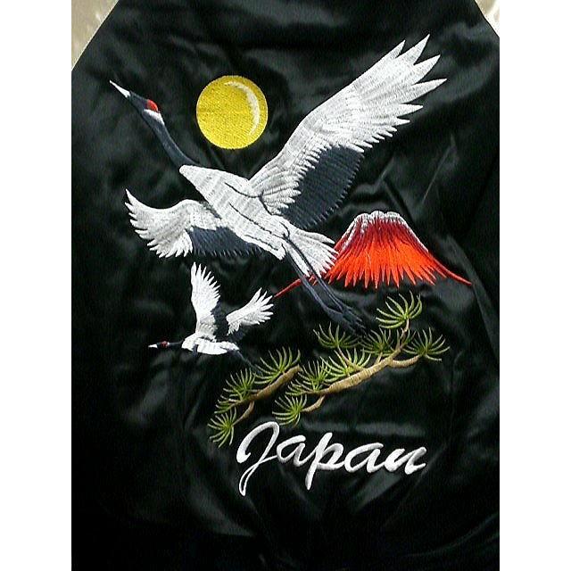 スカジャン 鶴に富士 日本製本格刺繍 : takafuku1915 - 通販 - Yahoo