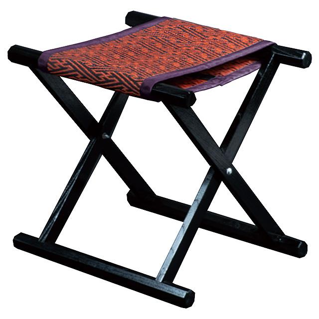 仏壇屋 滝田商店 胡床(こしょう) 角足 黒塗イグサ エンジ（床几