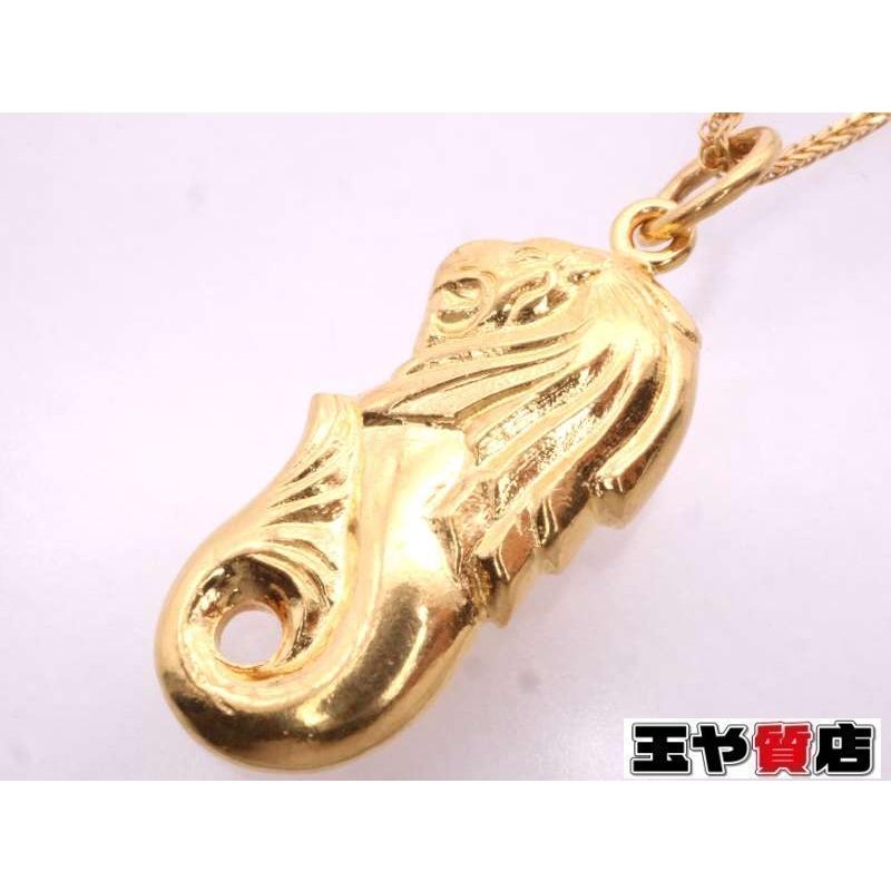 マーライオン K22YG ペンダント ネックレス K24YG イエローゴールド