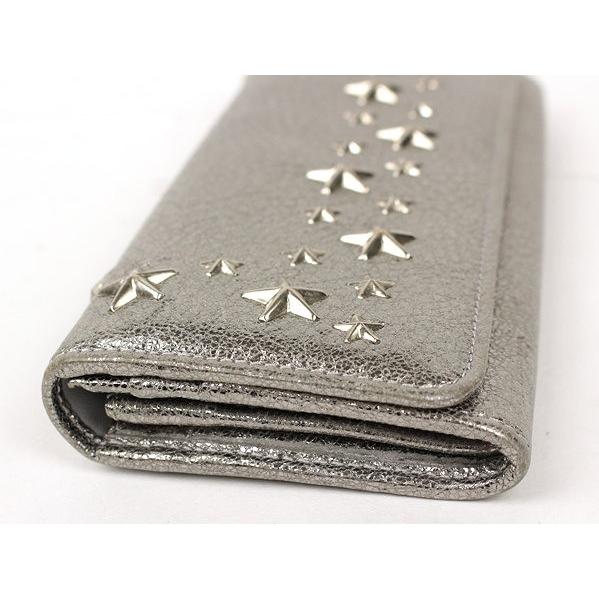 JIMMY CHOO（ジミーチュウ） 二つ折り長財布 スタースタッズ シルバー