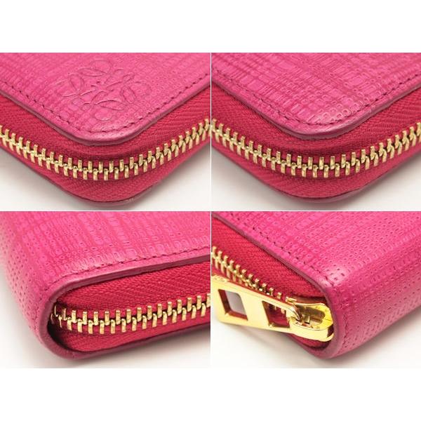 LOEWE（ロエベ） ジップアラウンドウォレット ピンク カーフレザー