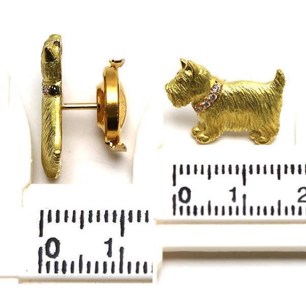 田中貴金属ジュエリー 犬モチーフピンブローチ ダイヤモンド 0.03ct