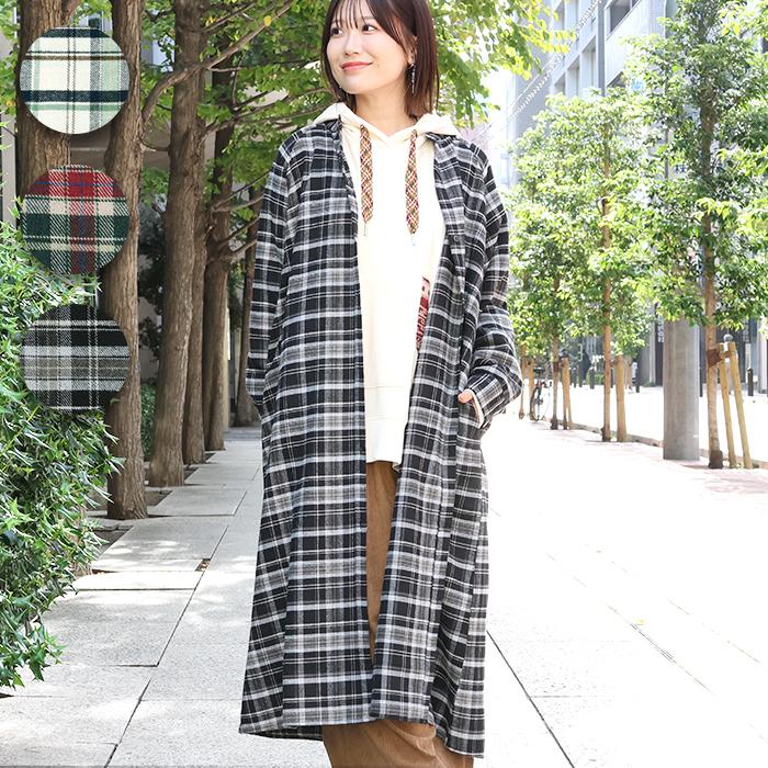 チチカカ（TITICACA） リャマ刺繍チェックシャツワンピース ／ 羽織り