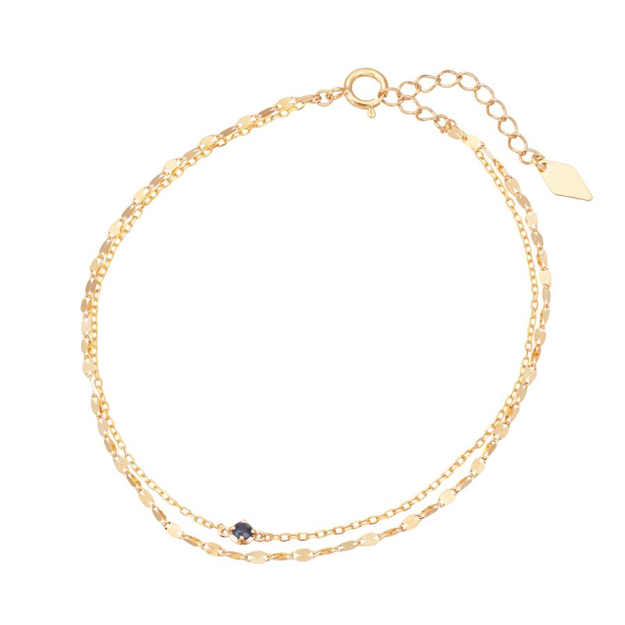 ジュエリーツツミ K10イエローゴールドサファイアブレスレット