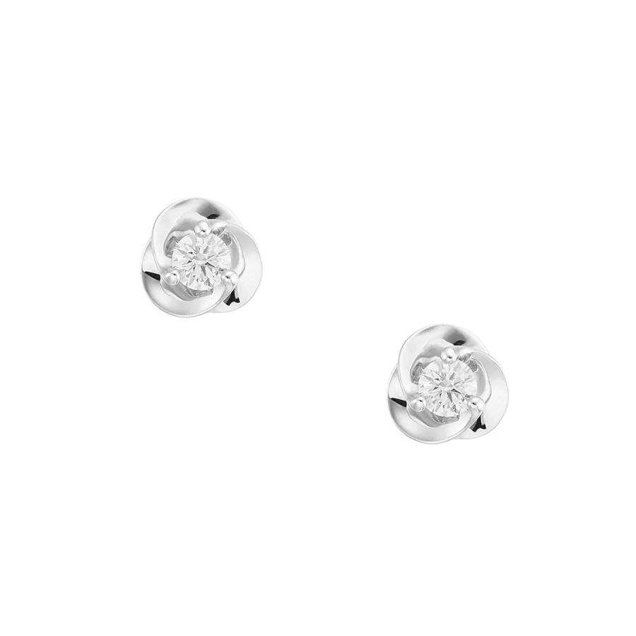 ジュエリーツツミ K10ホワイトゴールドダイヤモンドピアス