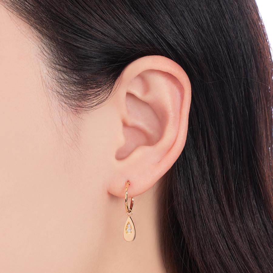 ジュエリーツツミ K18イエローゴールドダイヤモンドピアス